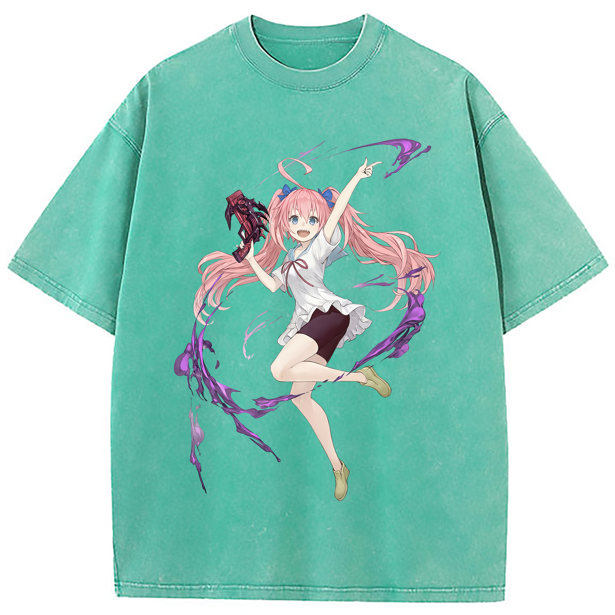 （画像用） 転スラ Regarding Reincarnated to Slime 綿100% ヴィンテージ風 半袖Tシャツ（フロントプリント）